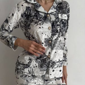 DO3416 піжама/ домашній костюм : сорочка, штани