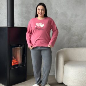 Піжама PLUS SIZE з м'яким принтом [DO3925]
