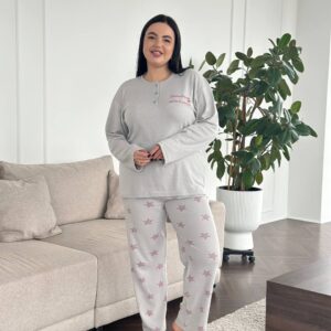 Затишна піжама PLUS SIZE зірочки ? [DO3892/1]