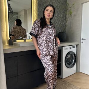 Піжама у леопардовому принті PLUS SIZE [DO3627]